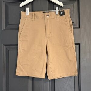 RVCA Boys Tan Flat Front Shorts